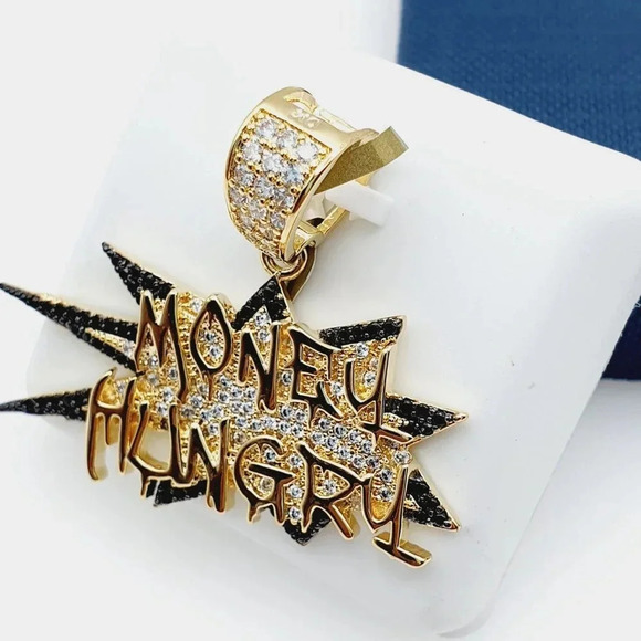 "14K Gold Plated Cubic Zircon Pendant, INUS1BR090 - Picture 4 of 9